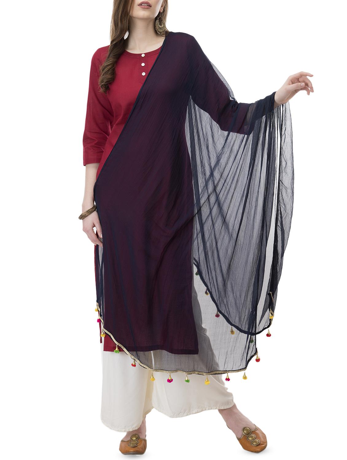 solid plain dupatta - 16271038 -  Zoom Image - 0