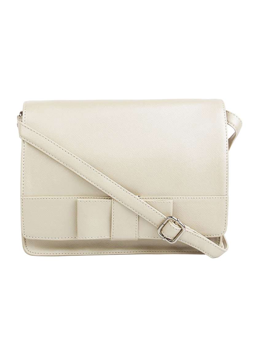 white leatherette (pu) regular sling bag - 16271811 - Zoom Image - 0