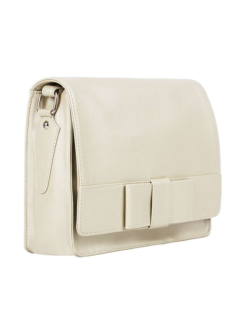 white leatherette (pu) regular sling bag - 16271811 - Standard Image - 3