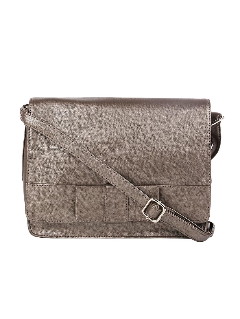 brown leatherette (pu) regular sling bag - 16271812 - Zoom Image - 0
