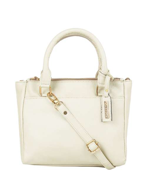 white leatherette (pu) regular handbag - 16271864 - Standard Image - 0