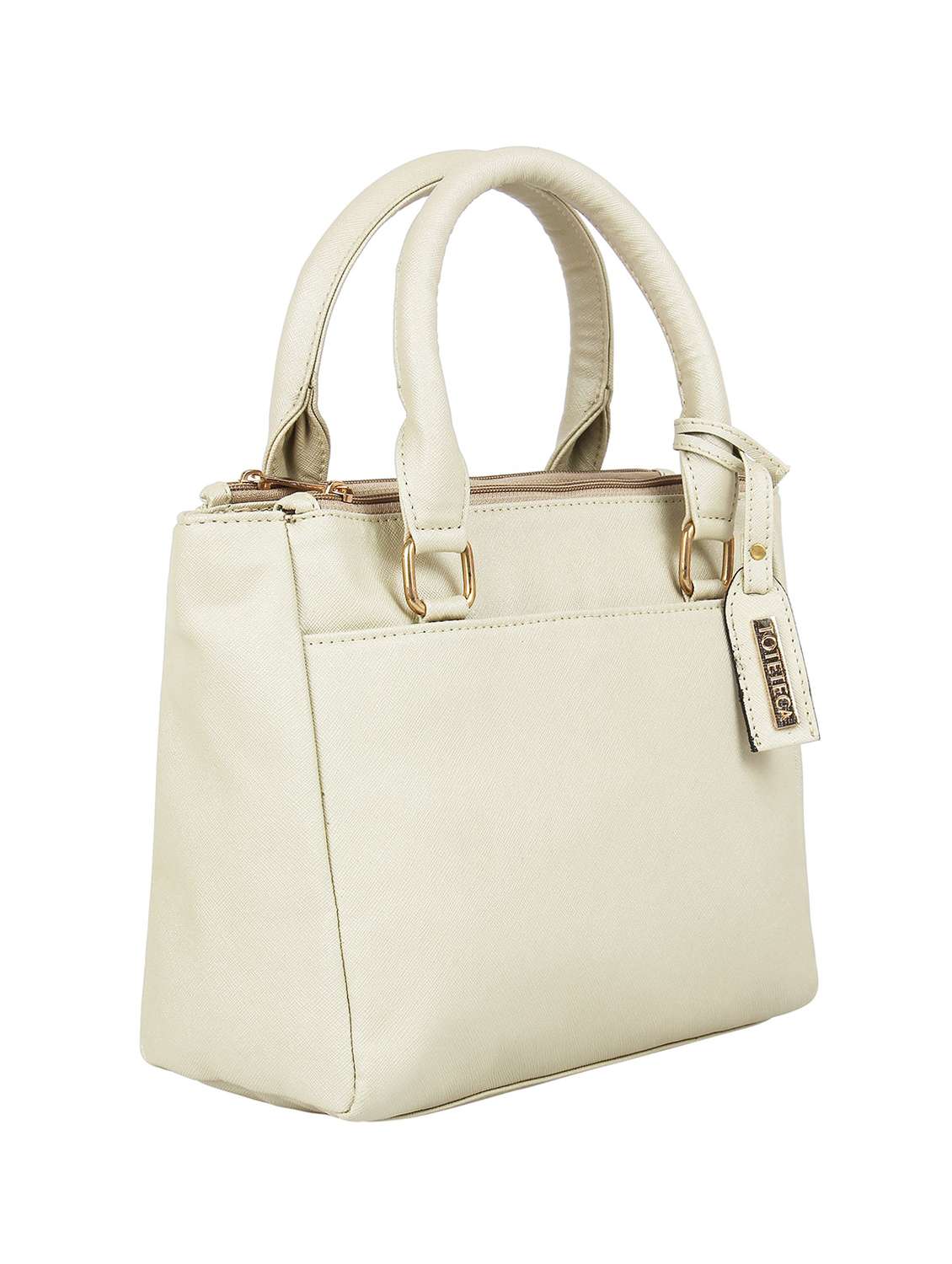 white leatherette (pu) regular handbag - 16271864 - Standard Image - 3