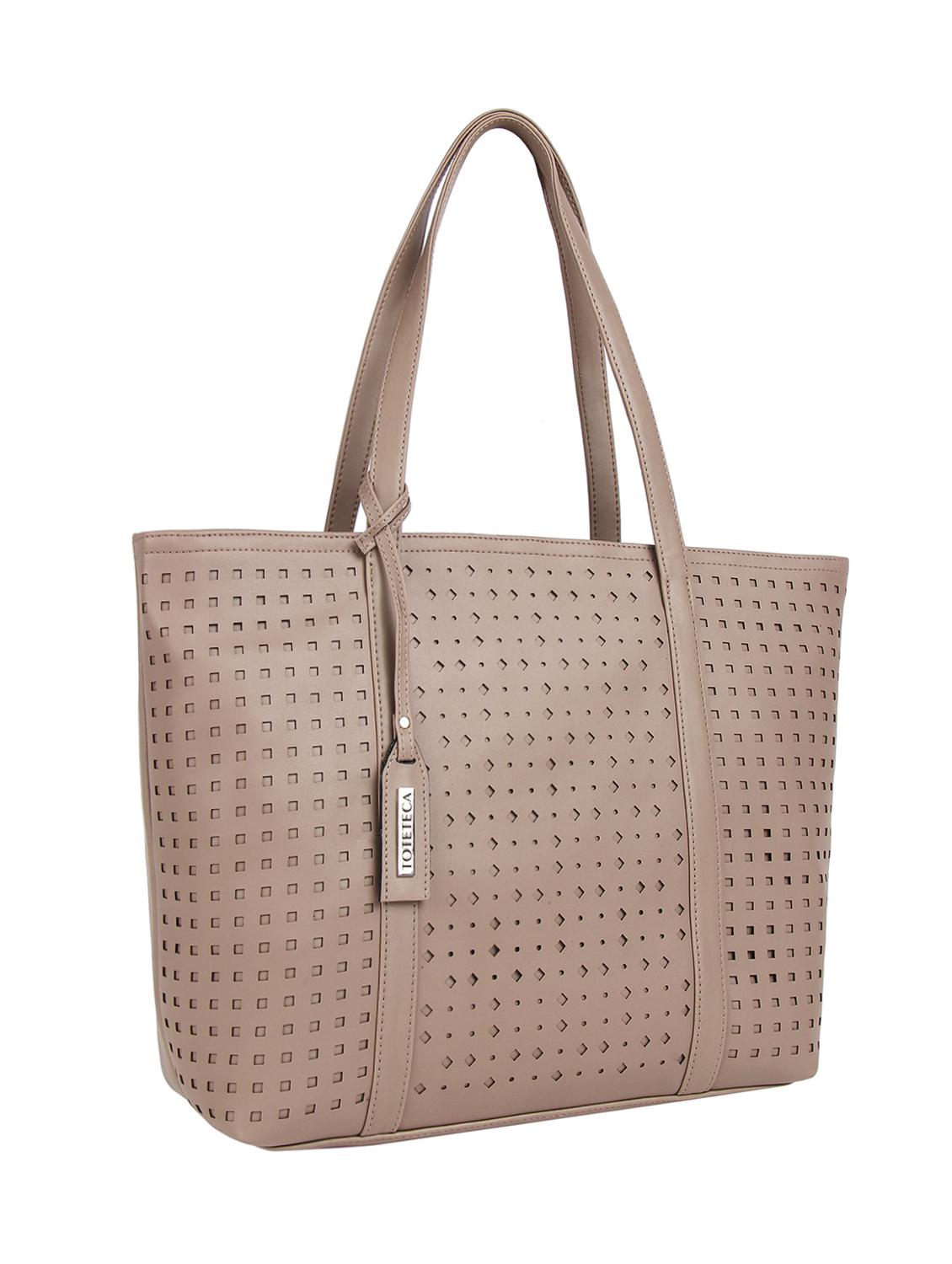 brown leatherette (pu) regular handbag - 16271954 - Standard Image - 3