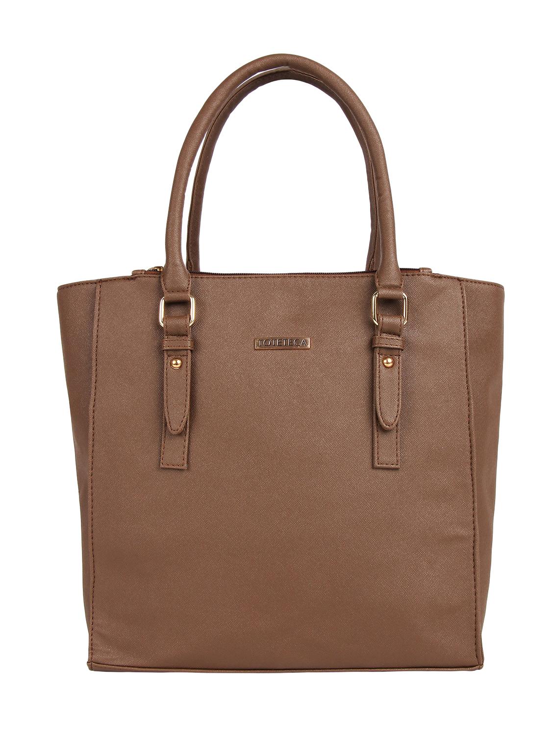 brown leatherette (pu) regular handbag - 16271961 - Zoom Image - 0