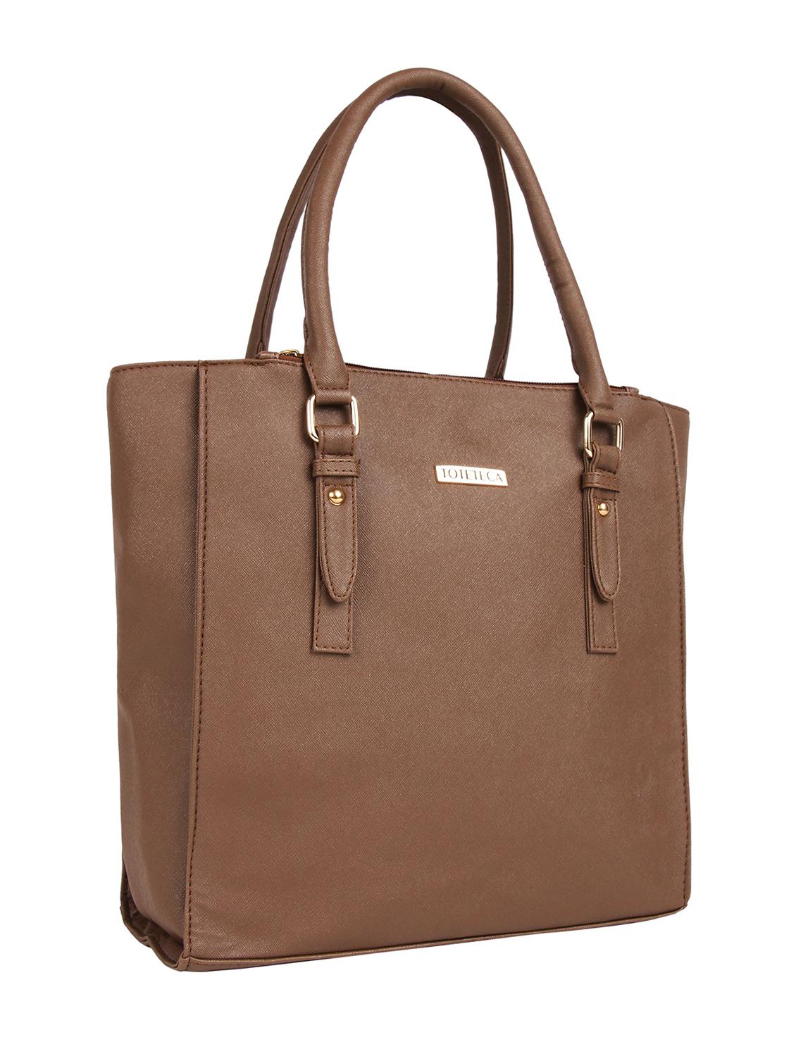 brown leatherette (pu) regular handbag - 16271961 - Standard Image - 3