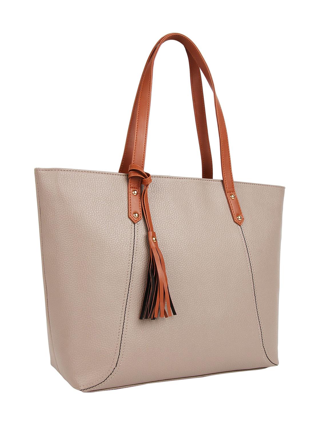 brown leatherette (pu) regular handbag - 16271969 - Standard Image - 3