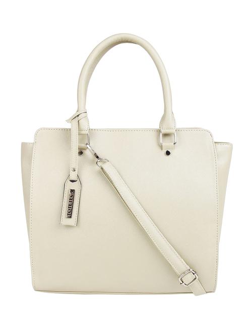 off white leatherette (pu) regular handbag - 16271986 - Standard Image - 0