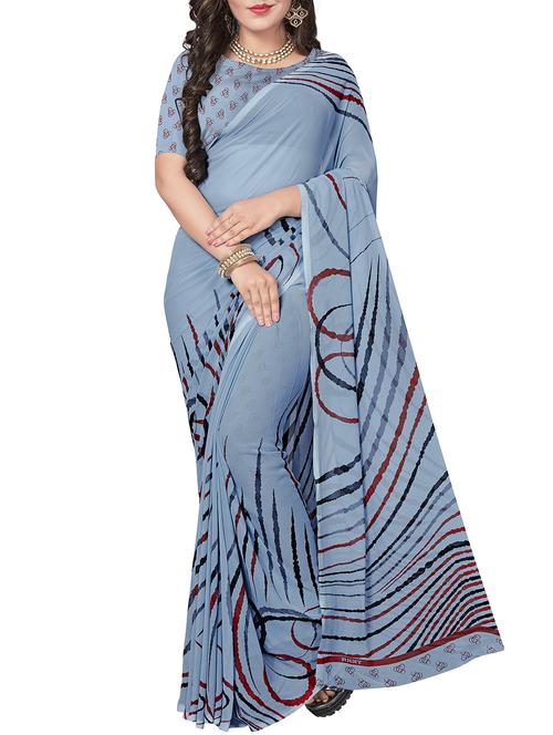abstract printed saree with blouse - 16272065 -  Standard Image - 0
