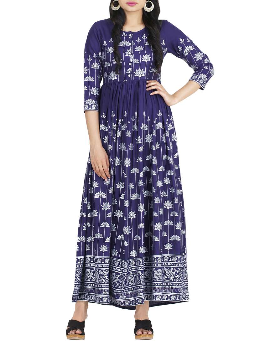 printed flared kurta