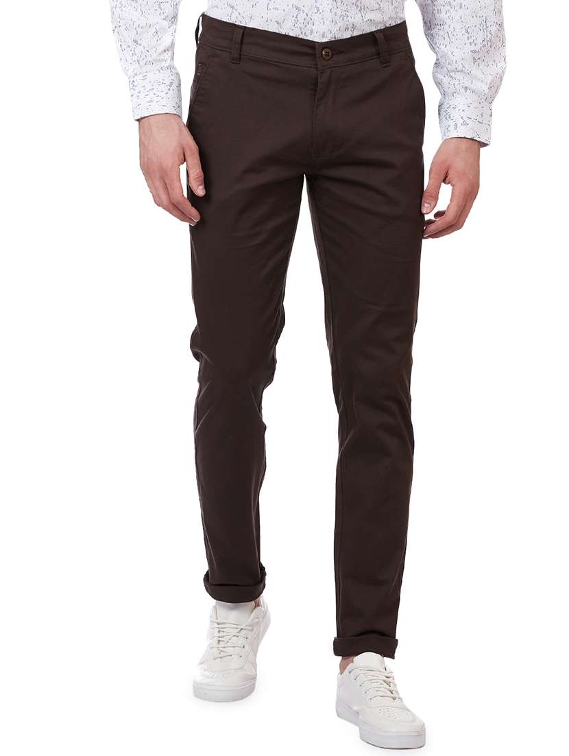 brown solid chinos