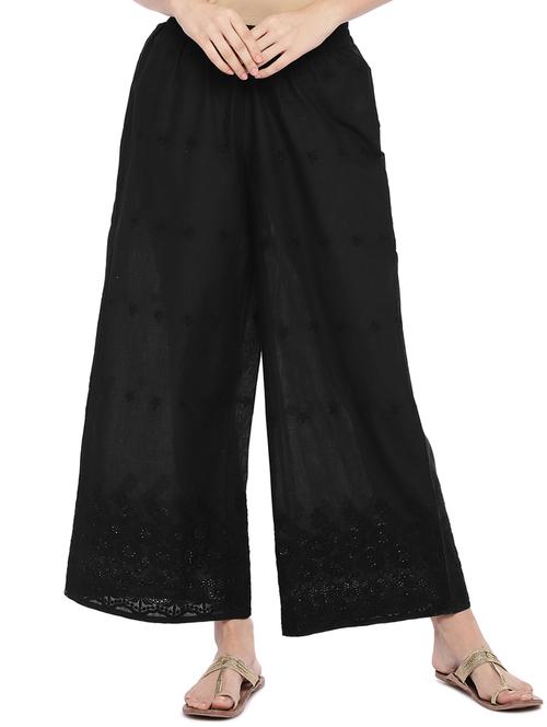 chikankari flared palazzo - 16274180 - Standard Image - 0