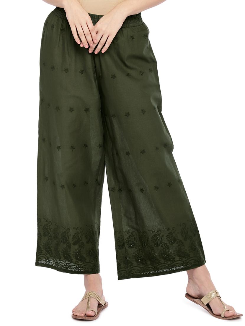 chikankari flared palazzo - 16274183 - Zoom Image - 0