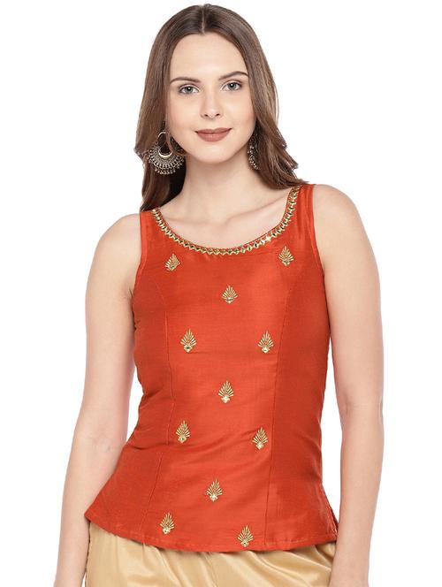 embroidered straight blouse - 16274315 - Standard Image - 0