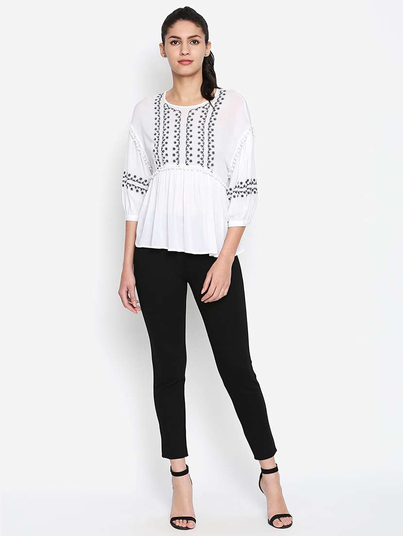 women's peplum round neck top - 16274834 -  Standard Image - 3