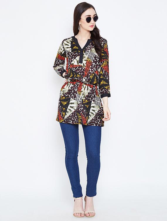 notch neck blouson tunic - 16274868 - Standard Image - 3