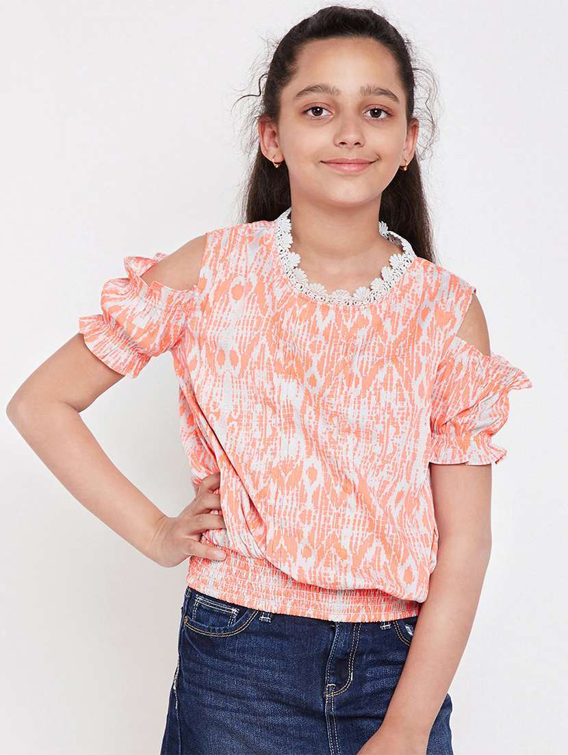 orange polyester blouson top - 16274919 -  Zoom Image - 0