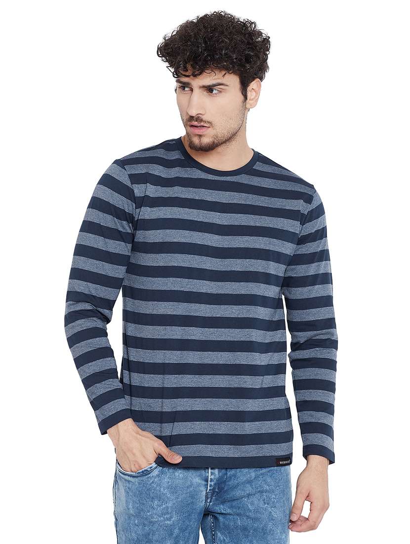navy blue striped t-shirt - 16275085 -  Zoom Image - 0