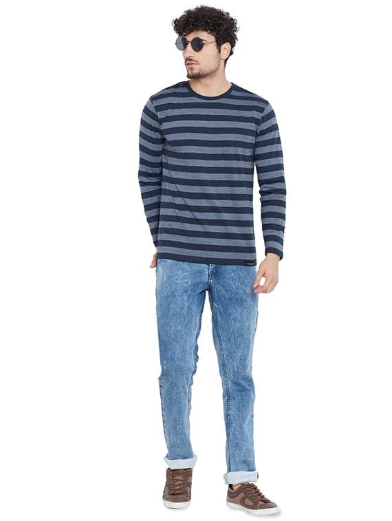 navy blue striped t-shirt - 16275085 - Standard Image - 3
