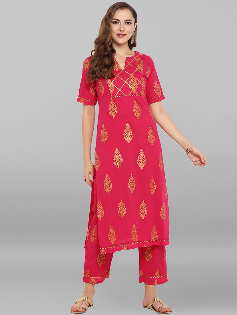 foil printed kurta pant set - 16277482 - Zoom Image - 0