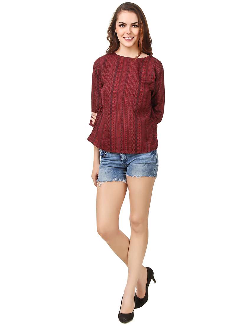 women's straight round neck top - 16278833 -  Standard Image - 3