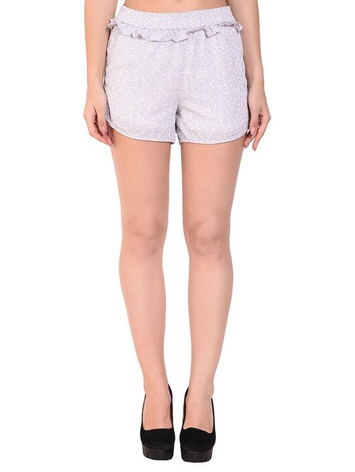 high rise frill trim shorts - 16279439 - Standard Image - 0