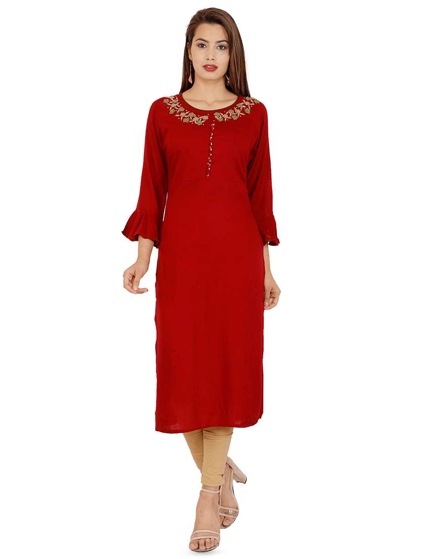 women's straight kurta - 16280042 -  Zoom Image - 0