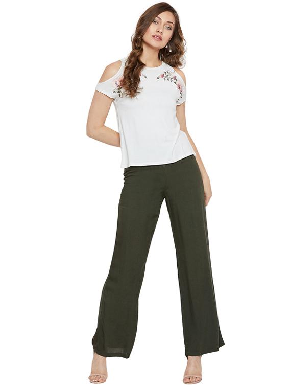 high rise flared trousers - 16280066 - Standard Image - 3