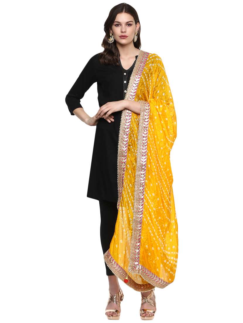 yellow chiffon dupatta - 16282444 - Zoom Image - 0