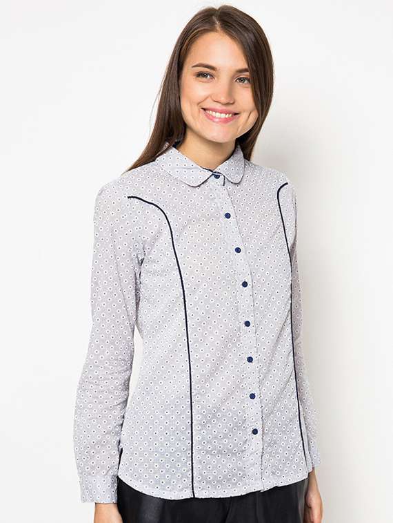 piping detail long sleeved shirt 