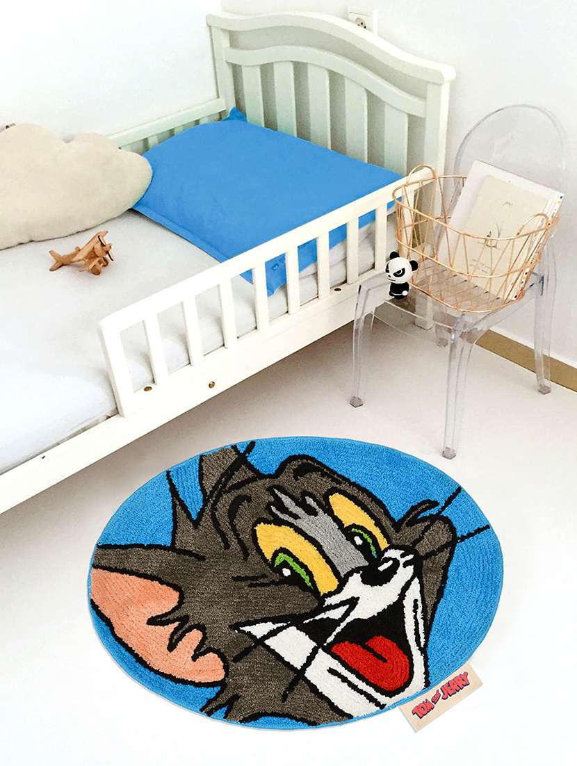 saral home tom & jerry soft microfiber anti skid kids bathmat- 50x70 cm