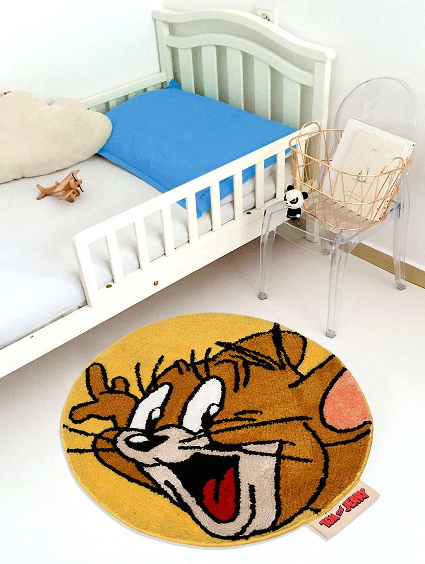 saral home tom & jerry soft microfiber anti skid kids bathmat- 50x70 cm