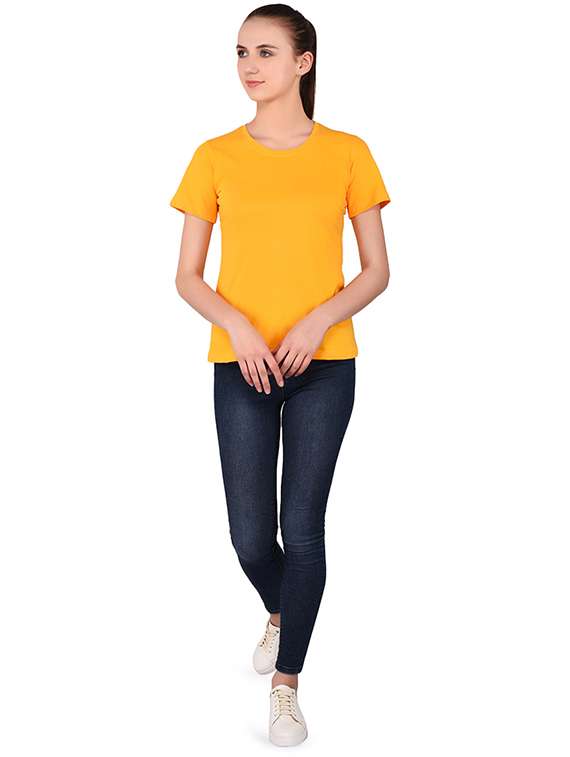 women's plain round neck t-shirt - 16283646 -  Standard Image - 3