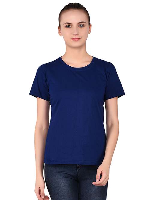 women's plain round neck t-shirt - 16283649 -  Standard Image - 0