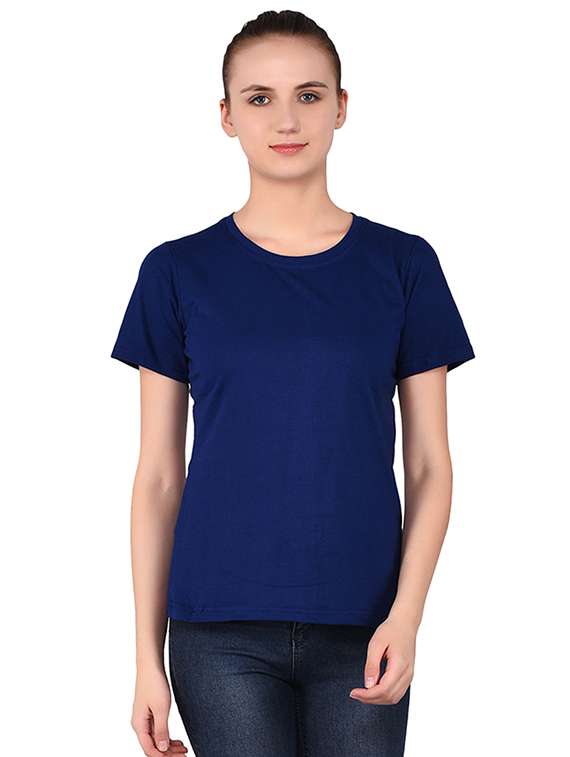 women's plain round neck t-shirt - 16283649 -  Zoom Image - 0