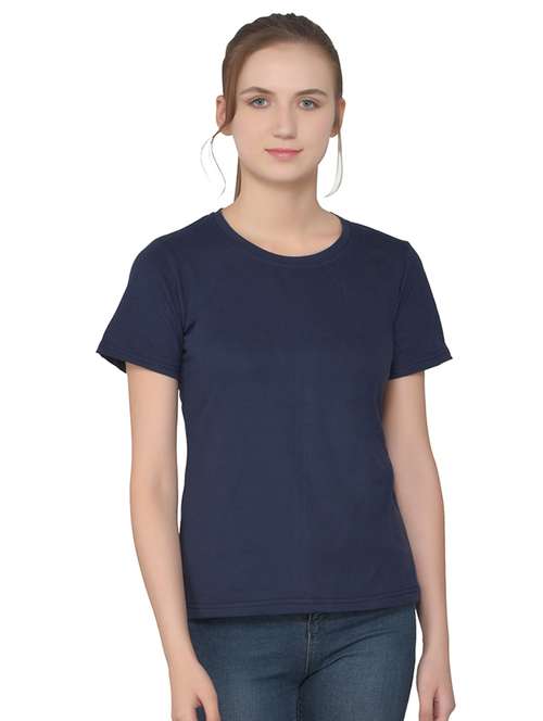 Women Solid Round Neck Regular T Shirt