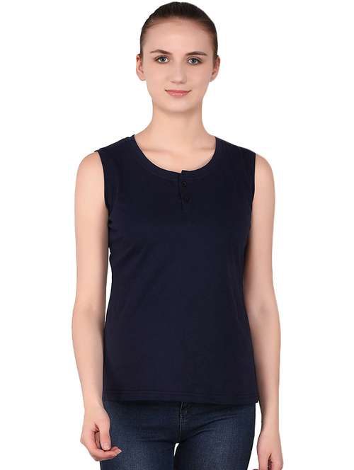 button detail solid tee - 16283682 -  Standard Image - 0