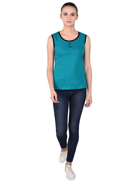 round neck contrast tapping tee - 16283692 - Standard Image - 3