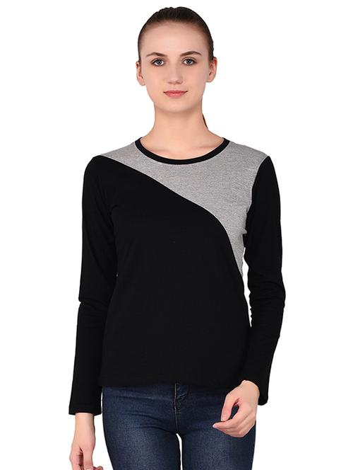 round neck color block tee - 16283716 - Standard Image - 0
