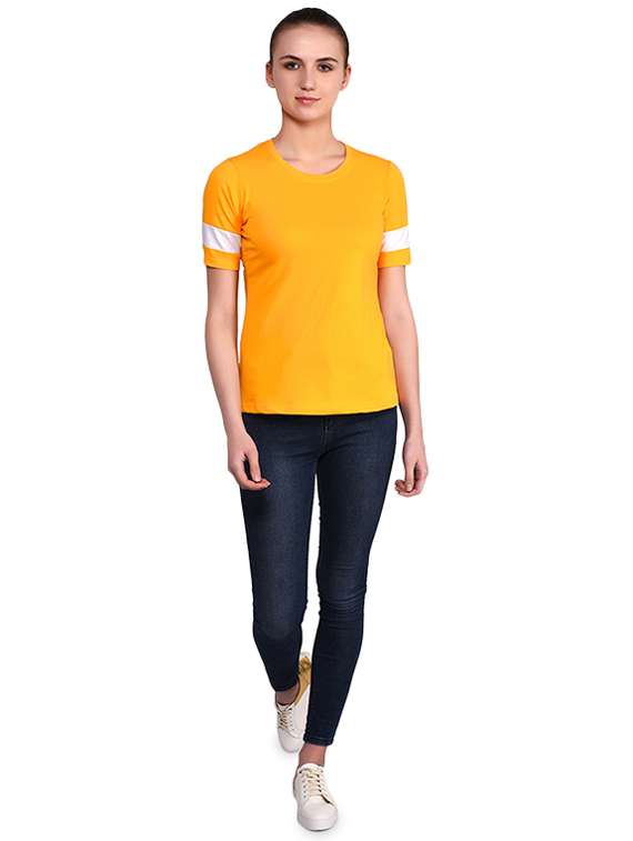 women's plain round neck t-shirt - 16283729 -  Standard Image - 3