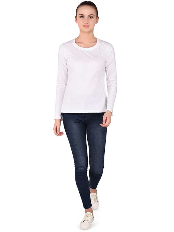 women's plain round neck t-shirt - 16283749 -  Standard Image - 3