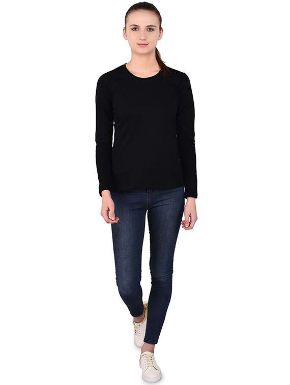 women's plain round neck t-shirt - 16283750 -  Standard Image - 3