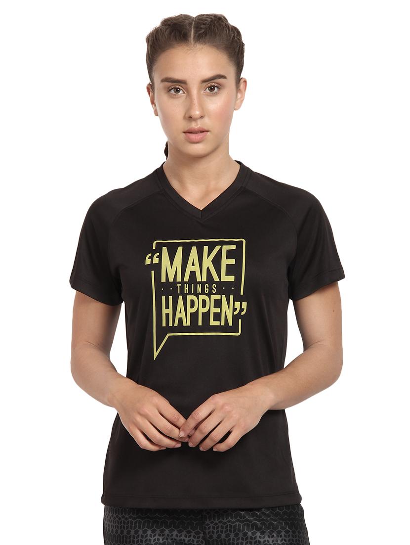 women's front print v neck t-shirt - 16285756 -  Zoom Image - 0