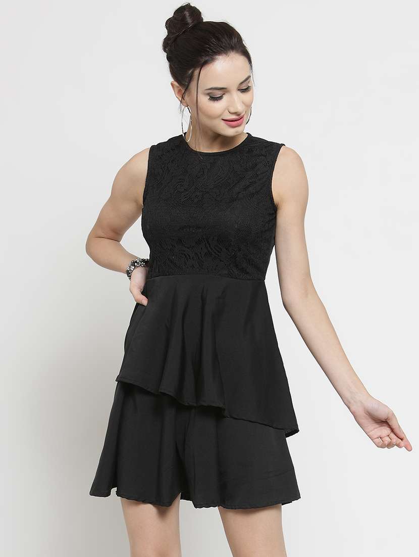 women's fit & flare solid dress - 16287112 -  Zoom Image - 0