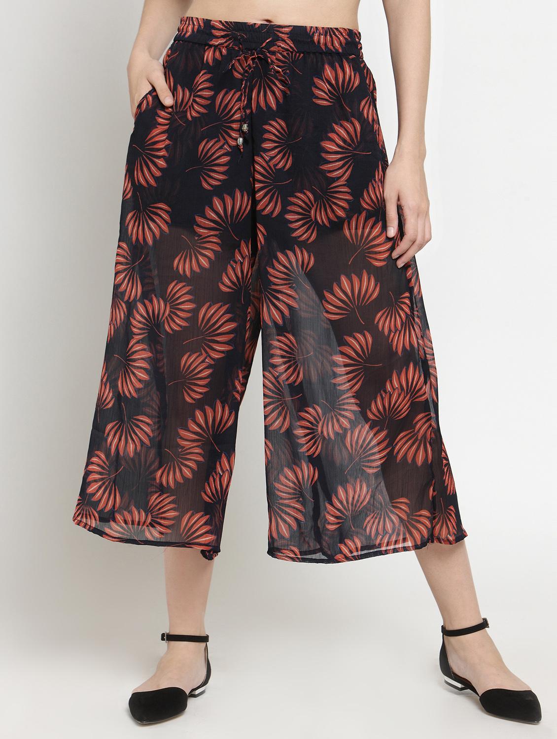 floral flared palazzo - 16287123 - Zoom Image - 0
