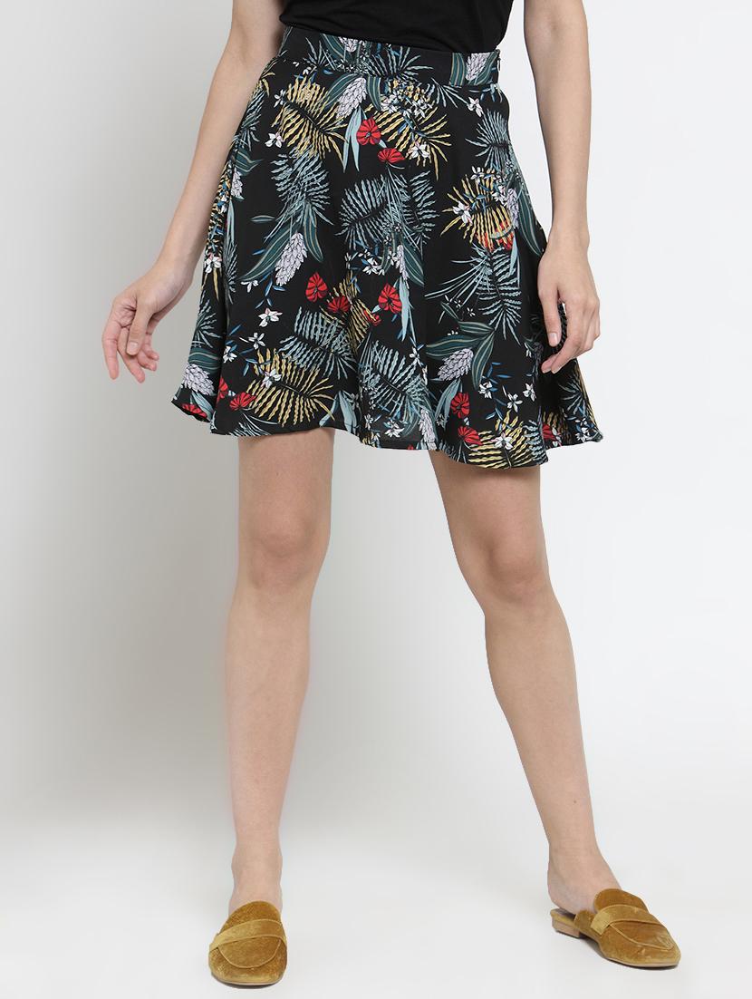 tropical print flared skirt - 16287128 - Zoom Image - 0