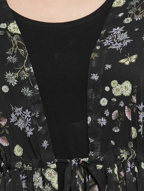 tie front floral shrug - 16287144 -  Standard Image - 3