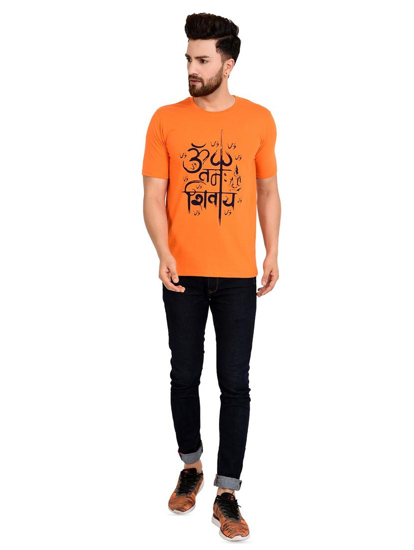 men round neck front print t-shirt - 16287643 - Standard Image - 3