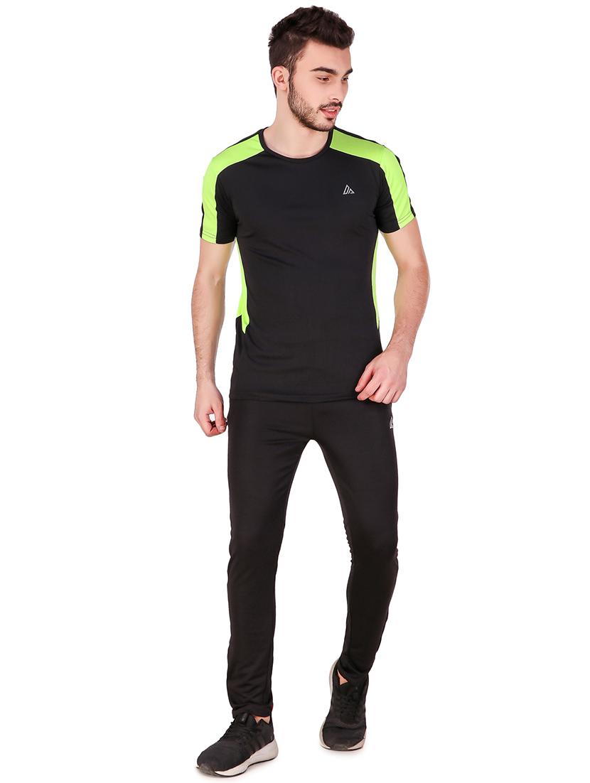 black polyester color block t-shirt - 16289749 - Standard Image - 3