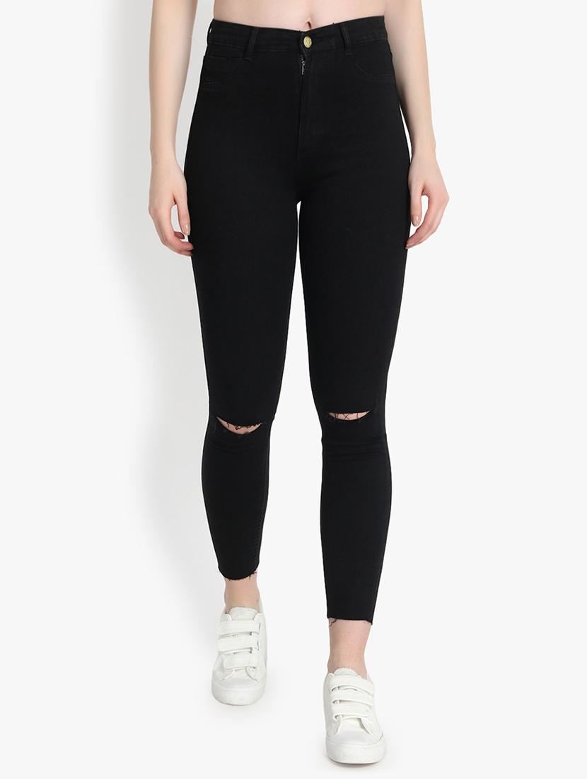 knee slit cropped jeans  - 16293224 -  Zoom Image - 0