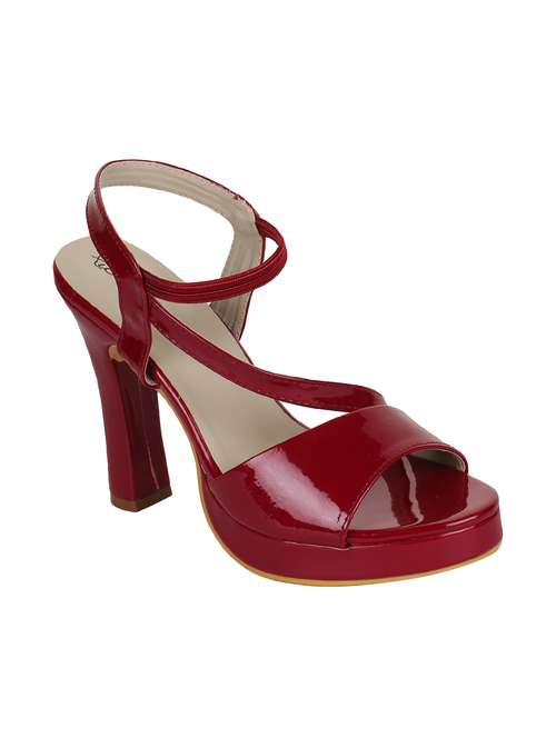 maroon ankle strap sandals - 16293560 -  Standard Image - 0